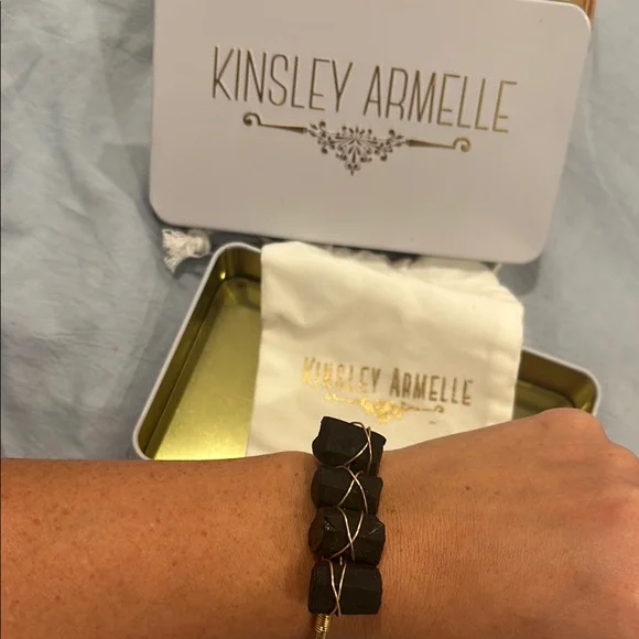 Kinsley Armelle Black and Gold Bracelet - Picture 2 of 5
